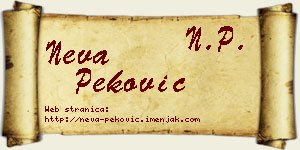 Neva Peković vizit kartica